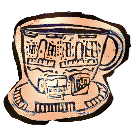 Print of the Tea House venue as a teacup